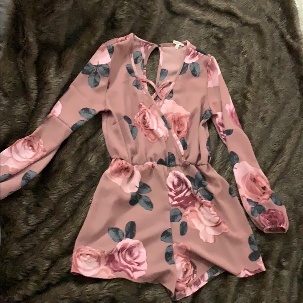 Long sleeve floral romper
